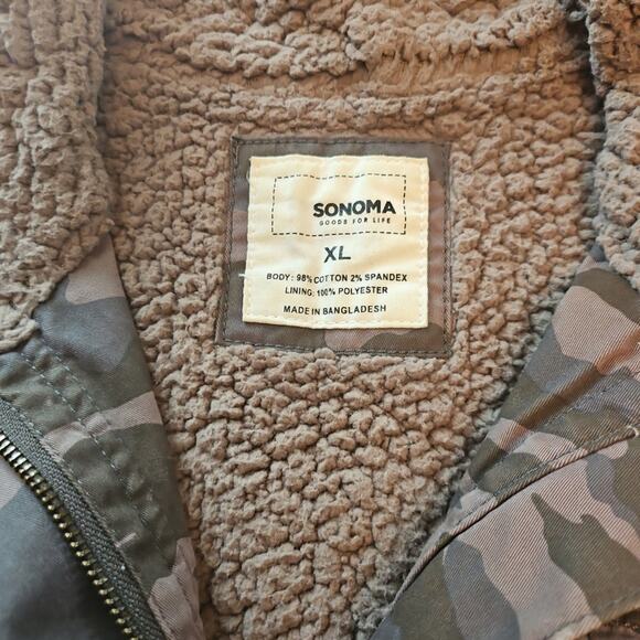 Sonoma womens Camo sherpa lined utlitliy vest size XL - Picture 8 of 9